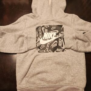 Nike Kids Gray Hoodie with Logo